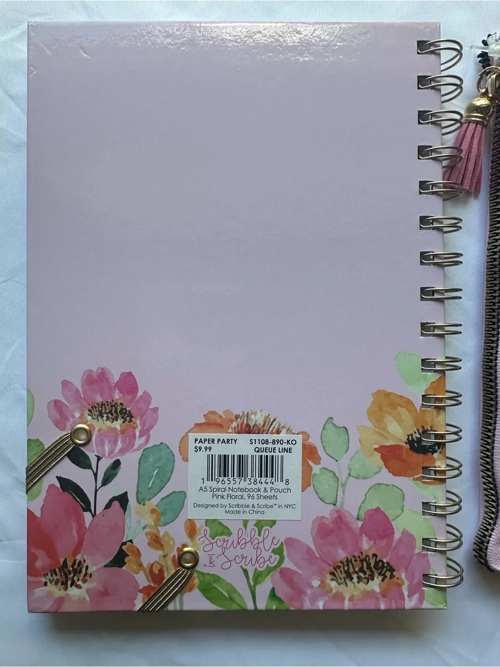 Scribble & Scribe Best Mom Ever A5 Notebook Pouch Set Pink Floral 96 Sheets